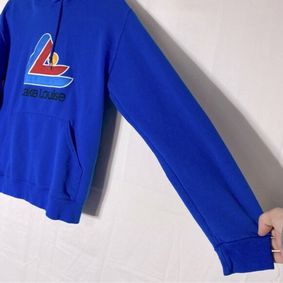 Vintage Jerzees Blue Lake Louise Pullover Hoodie S - Picture 11 of 16
